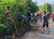 Satgas TMMD Ke 121 Kodim 1402/Polman Bersama Warga Riso Gotong Royong Bersih-bersih Sambut HUT RI