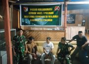 Jaga Situasi Keamanan Tanah Mandar, Kodim 1402/Polman bersama Komponen Pendukung Laksanakan Siskamling