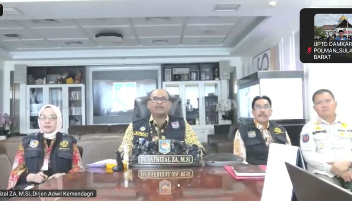Damkar Polman Ikuti Rakor Nasional Kesiapsiagaan Bencana Hidrometeorologi Kemendagri Via Daring