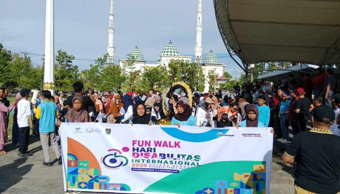 Semarak Peringatan HDI, Kemensos RI Gelar Funwalk Hingga Bantuan Atensi Warnai HDI di Polman