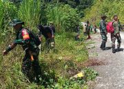 Gotong Royong Warga Lenggo Awali Pra-TMMD ke-127 Kodim 1402/Polman