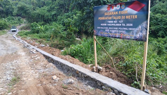 Talud 50 Meter Sasaran Fisik TMMD Ke-127 Kodim 1402/Polman Rampung 100 Persen