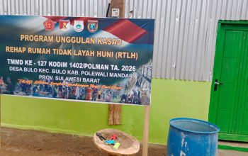 Lima Rumah RTLH TMMD Kodim 1402/Polman Rampung, Warga Desa Bulo Bersyukur
