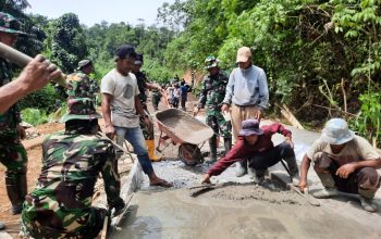 Pengerjaan Rabat Beton TMMD Kodim 1402/Polman Hampir Rampung