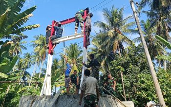 Tiang Pylon Terpasang, Jembatan Perintis Garuda Kian Nyata di Bulubawang