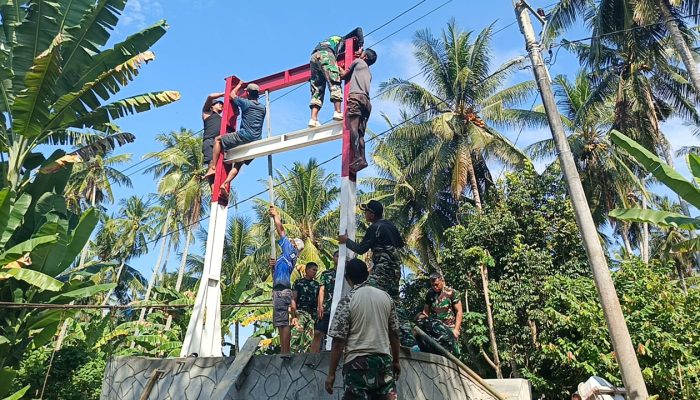 Tiang Pylon Terpasang, Jembatan Perintis Garuda Kian Nyata di Bulubawang