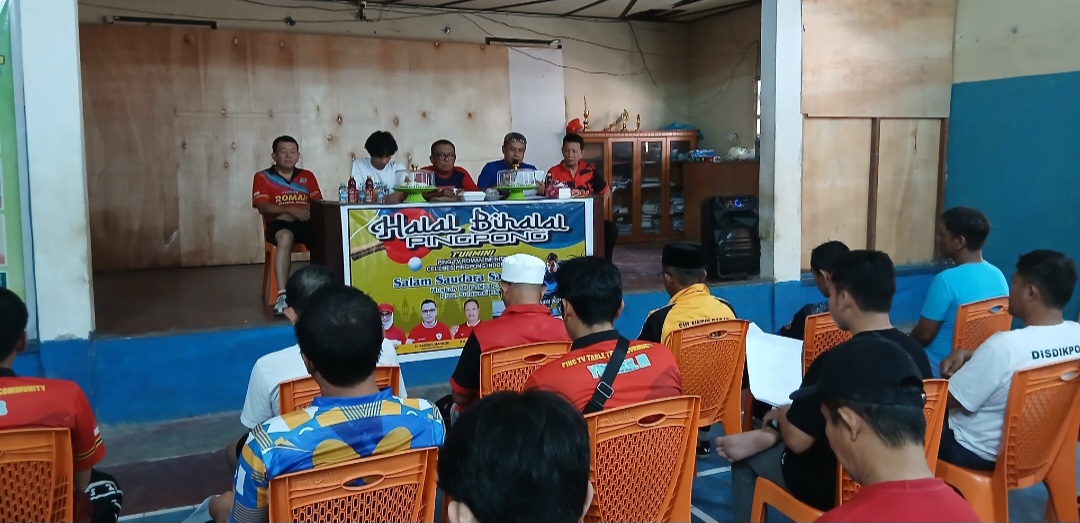 Ketua PTMSI Polman Terpilih Andi Ihsan MB memberikan sambutan.