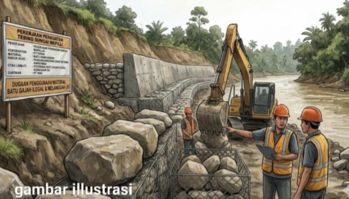 Material Tambang Ilegal Diduga Digunakan pada Proyek Perkuatan Tebing Sungai Mapilli, Pakar Minta Kontrak Dievaluasi