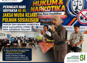 Peringati Hari Adhyaksa ke-81, Jaksa Muda Kejari Polman Sosialisasikan Hukum dan Bahaya Narkotika