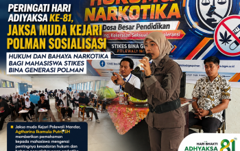 Peringati Hari Adhyaksa ke-81, Jaksa Muda Kejari Polman Sosialisasikan Hukum dan Bahaya Narkotika