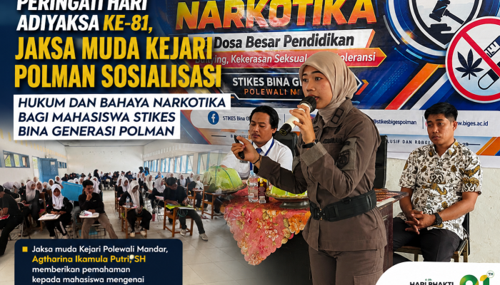 Peringati Hari Adhyaksa ke-81, Jaksa Muda Kejari Polman Sosialisasikan Hukum dan Bahaya Narkotika
